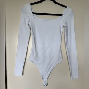 Contour white Square Neck Bodysuit